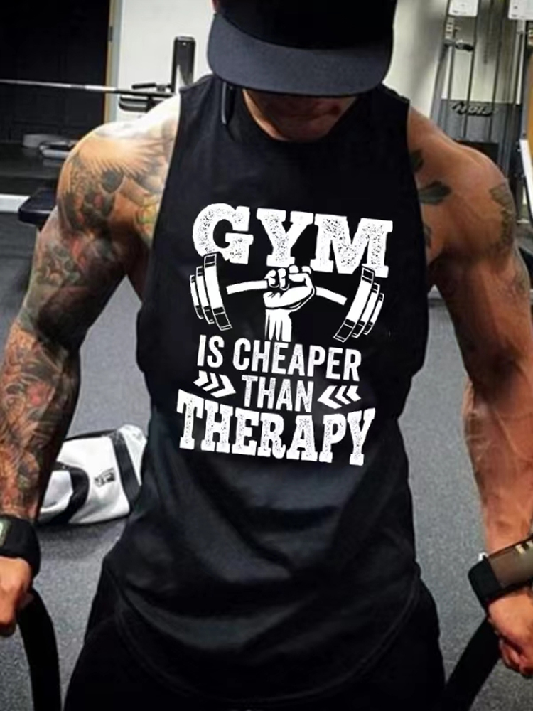 GYM Is Cheaper Than Therapy Print Vest / Rvogue / Rvogue