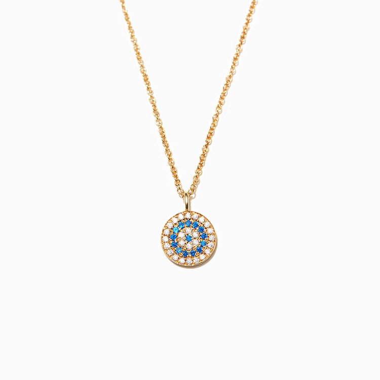 Evil Eye Disc Pendant Necklace