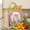 DIY Diamond Painting Linen Waterproof Handbag Shopping Storage Bag Totes Kit(with 2pcs diamond painting)