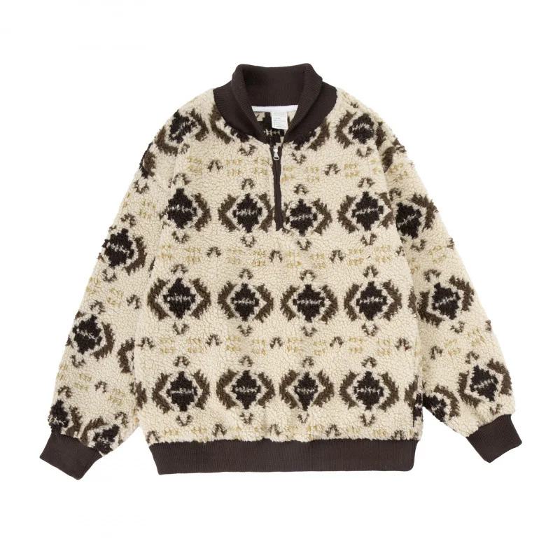 Men's Fleece Ethnic Style Pullover Loose Casual Sweater