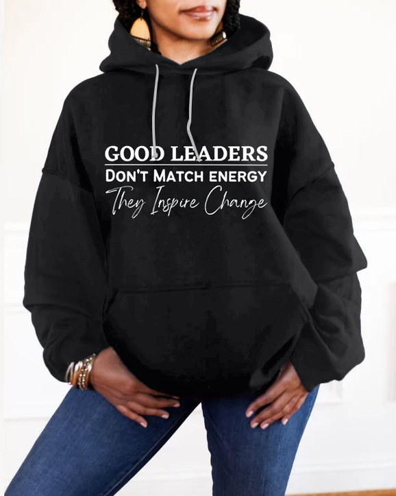 I Don't Match Energy Letter Print Unisex Long-sleeved Hoodie