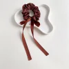 12PCS Neutural Colors Satin Bowknot Ribbon Hair Band Scrunchies