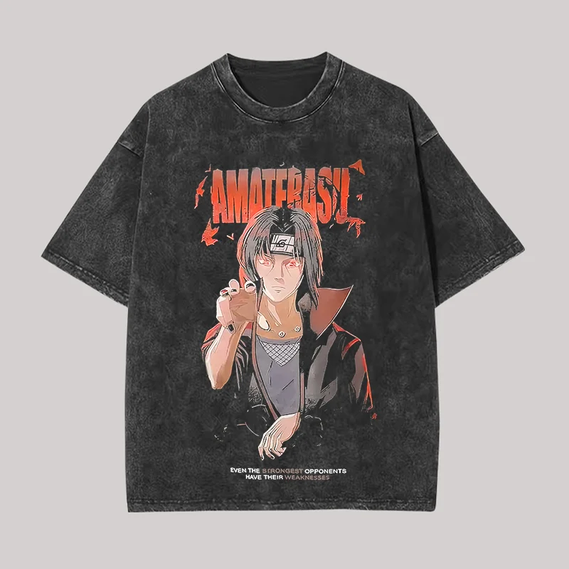 Naruto Uchiha Itachi Printed Unisex Washed T-Shirt
