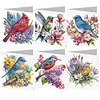6pcs DIY Bird Diamond Art Greeting Cards 5D Rhinestone Arts Birthday Card