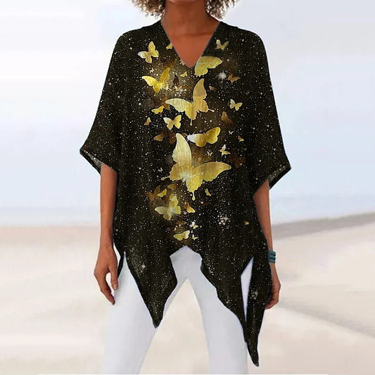 Black Gold Butterfly Blouse