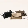 Minimal Neutral Plain Color Leather Cross Shoulder Bag