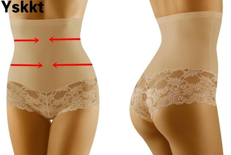 Sexy Shaperwear Women Lace High Waist Trainer Body Shaper Ladies Tummy Slim Control Body Shape Belly Belt Underwear Briefs Panty