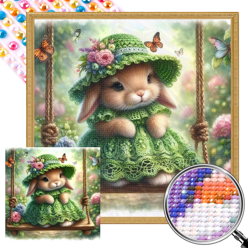 Full Round Partial AB Diamond Painting - Rabbit(Canvas|35*35cm)