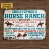 Cowboy, Horse Riding, Horse Ranch, We Have Fast Horses Slow Horses Horizontal Custom Classic Metal Signs