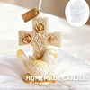 3D Rose Cross & Peace Dove Silicone Candle Moulds Decorative Crafting Tool DIY Handmade Faith Candles Moulds Reusable Sacred Rose Vine Mould for Anniversary/Religious Ceremony