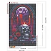 Candélabre Crâne Foncé-Perçage Rond Peinture Diamant-40 * 60CM (Grande Taille)