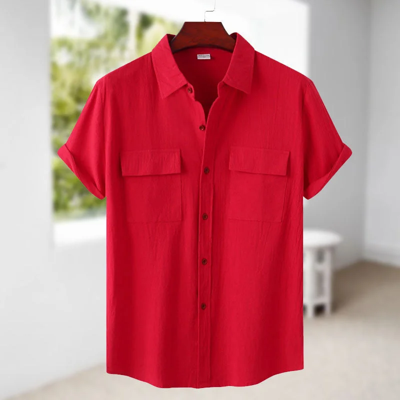 Letclo™ Men's Linen Short Sleeve Shirt letclo Letclo