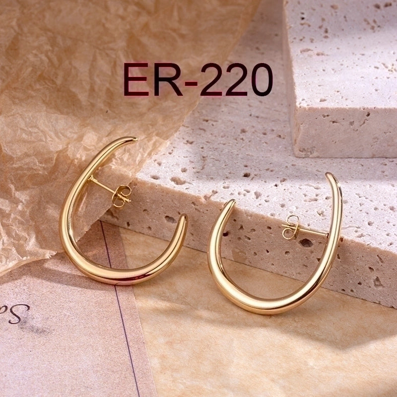 1 Pair Fashion Heart Shape Plating 304 Stainless Steel Drop Earrings Ear Studs