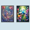 Combo Kit（2PCS)-Diamond Painting-DIY DIY Full Round Drill Parrot Peacock(30*40CM)