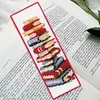 Stack of Books-11CT Stamped Cross Stitch Bookmark 18*6cm(Double Sided)