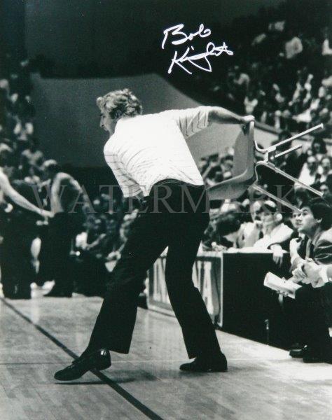 REPRINT - BOBBY KNIGHT Chair Throw Signed Indiana Hoosiers 8 x 10 Photo Poster painting Poster