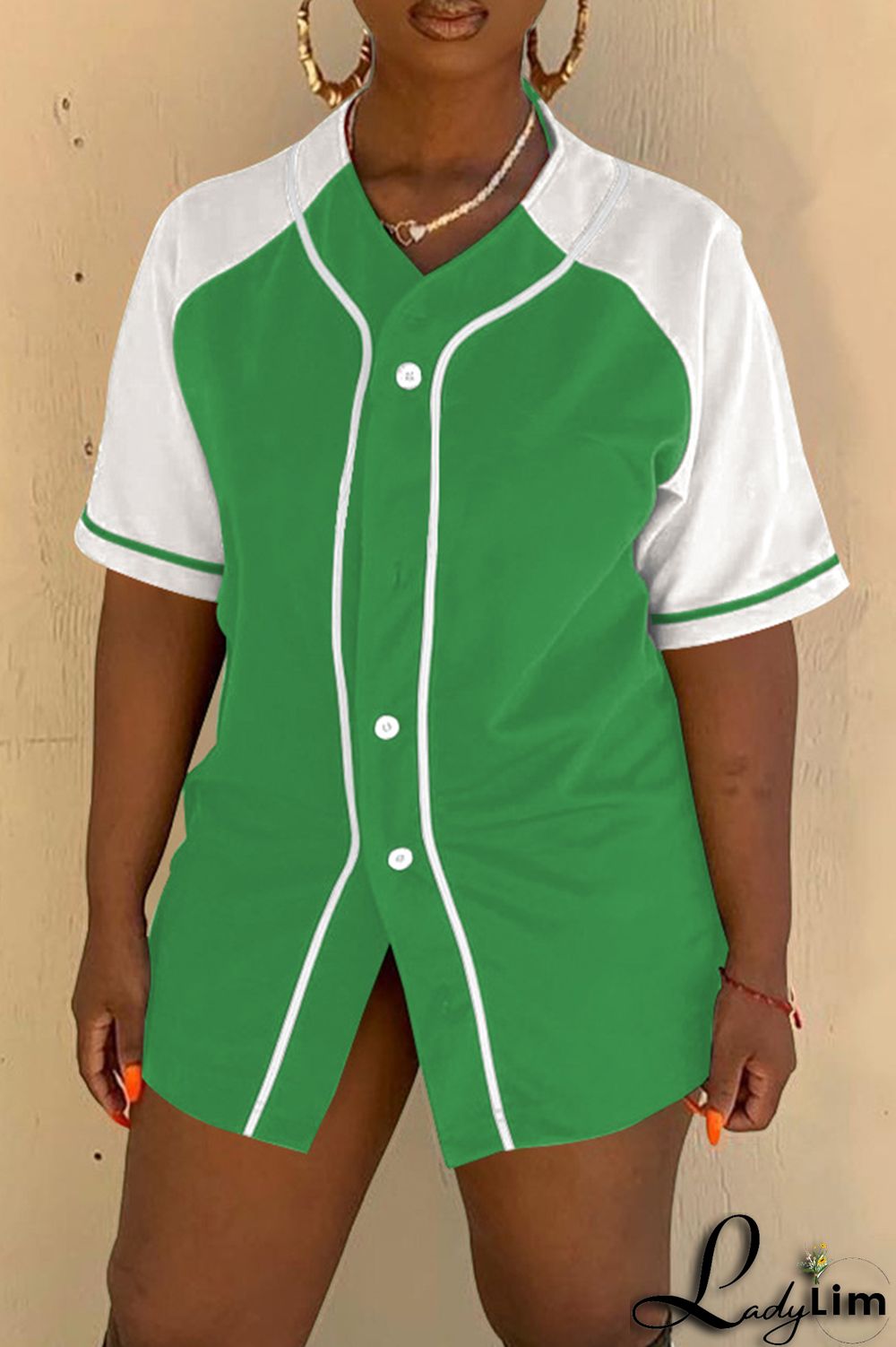 Black Fashion Casual Solid Split Joint V Neck Tops