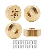 AMK 4pcs RC Brass Wheel Weights, Brass Wheel Hex Hub Adapter for 1.9in / 2.2in Beadlock Wheel Rim 1/10 RC Crawler Car Axial SCX10 Capra TRX4 TRX6 (4pcs 15mm Brass Weights)