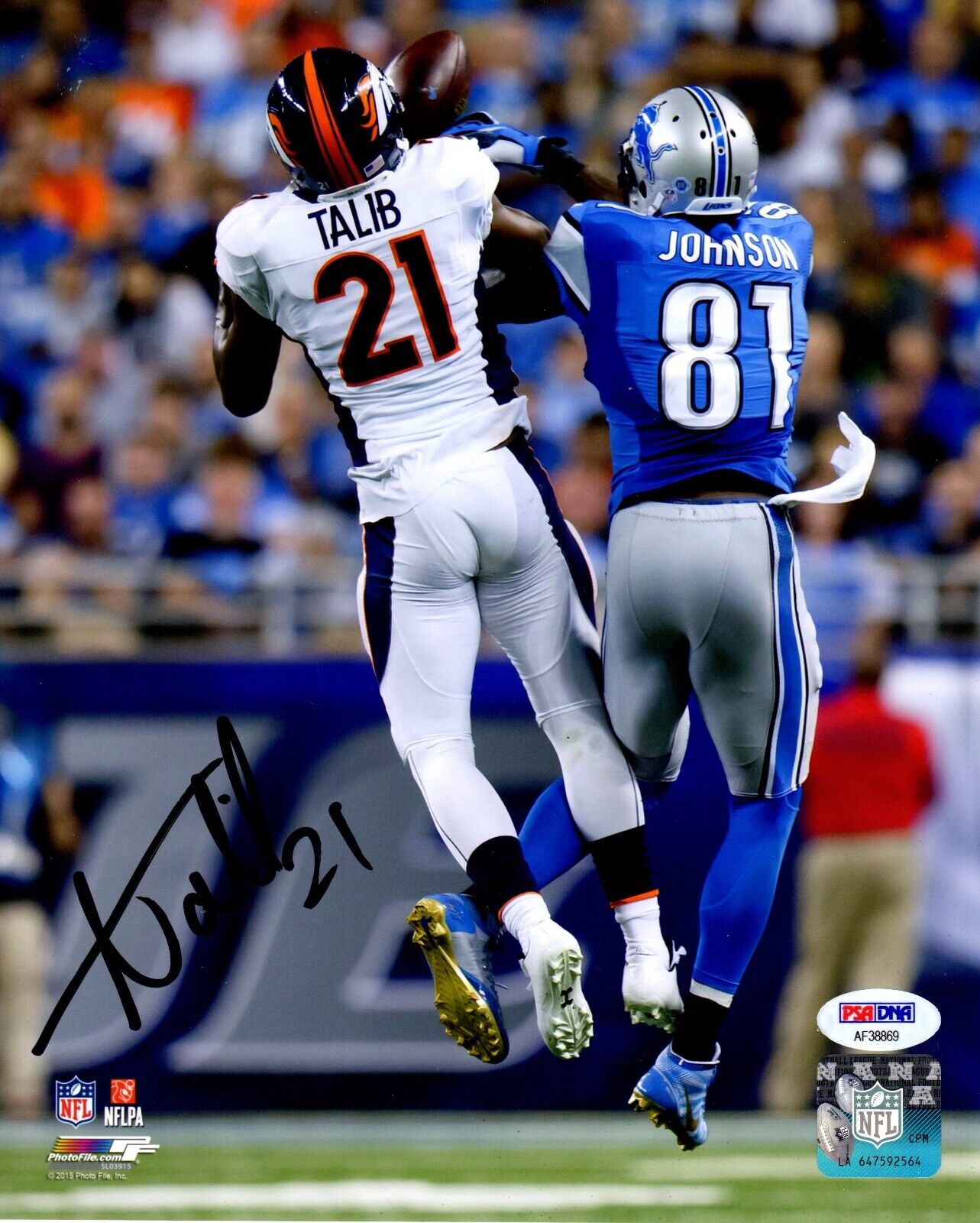 Aqib Talib autographed signed 8x10 NFL Denver Broncos PSA COA Kansas Rams