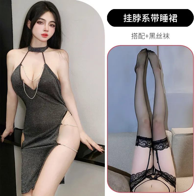 Churchf Night Vows Tiffic Lingerie Sexy Passion Student Suit Uniform Seduction Free From Pure Desire Silver Flaky Cheongsam Summer
