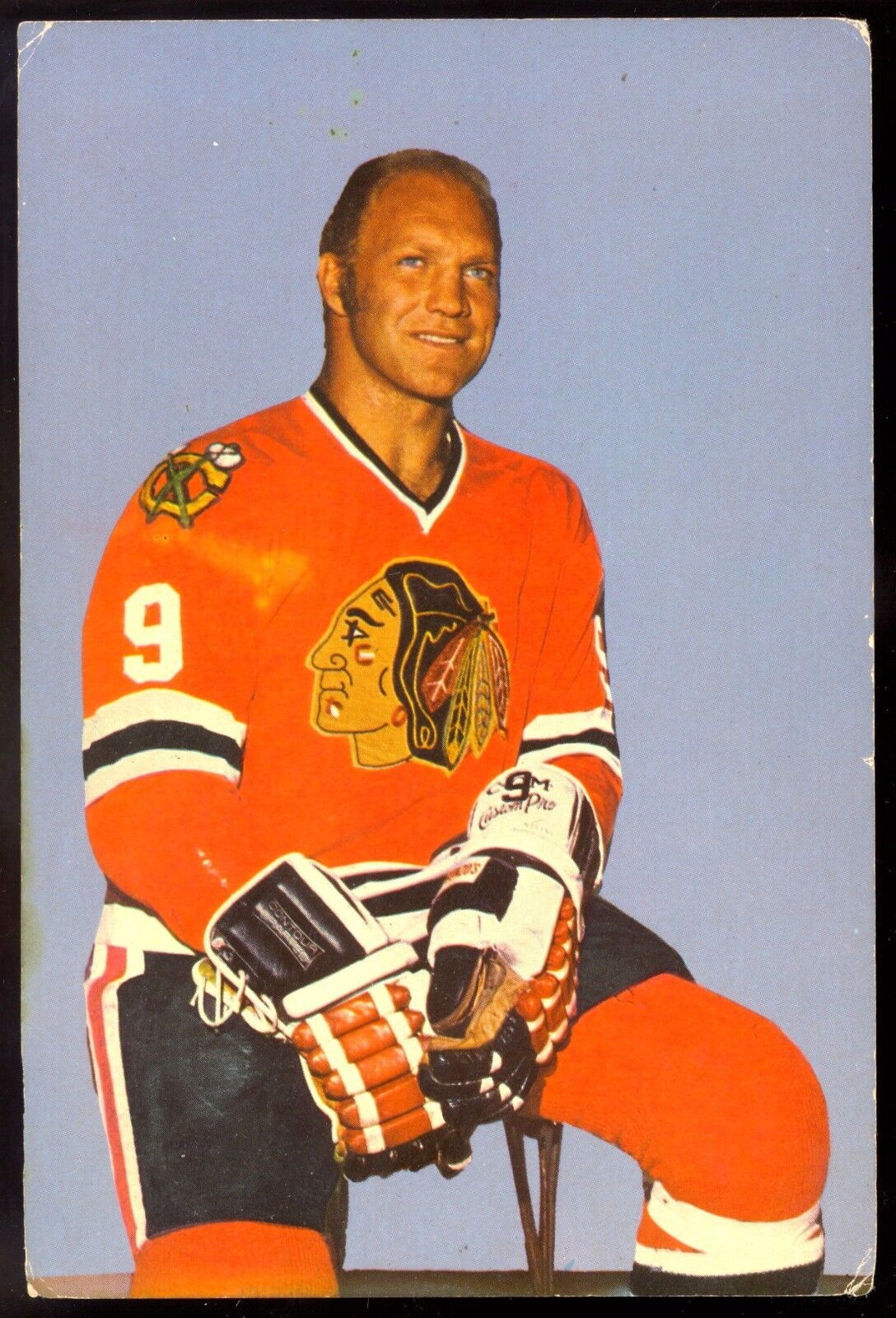 1960'S BOBBY HULL CHICAGO BLACKHAWKS TEAM ISSUE Photo Poster painting Picture POSTCARD