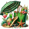 Holiday Umbrellas-11CT Stamped Cross Stitch 40*40cm/15.75*15.75in tapestrymarket