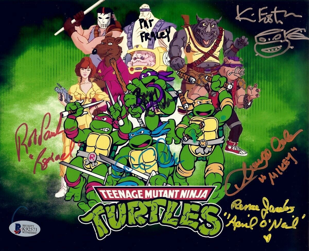 Teenage Mutant Ninja Turtles Cast Signed 8X10 Photo Poster painting 7 Autos w/Eastman Beckett