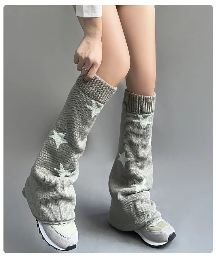 Y2K STARS FLARED KNIT LEG WARMER