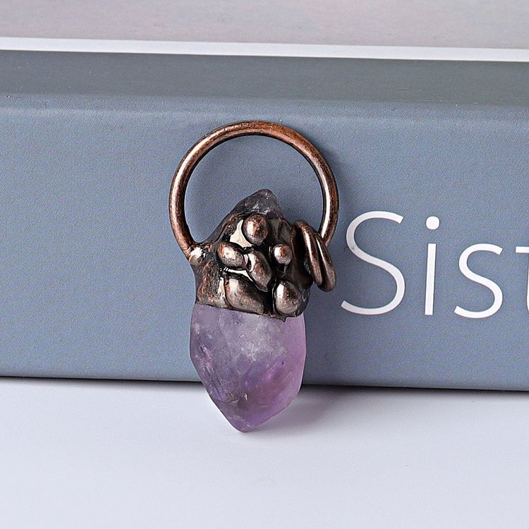 1.5" Amethyst Pendant for DIY