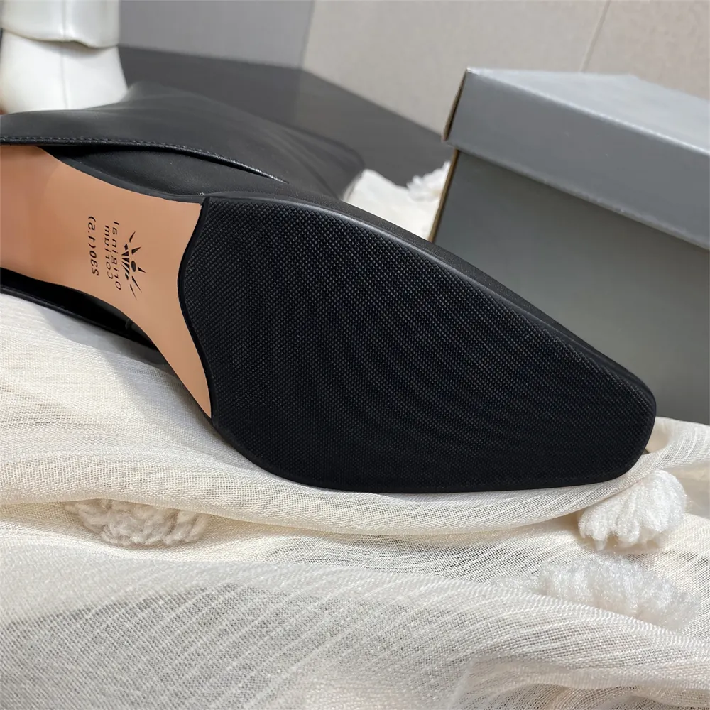 70mm Short Tube Block Heel Boots Black-vocosishoes