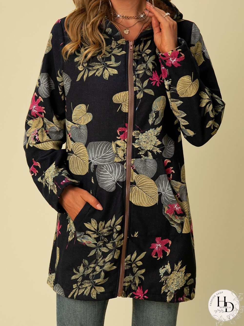 Shift Long Sleeve Cotton Fleece Coat
