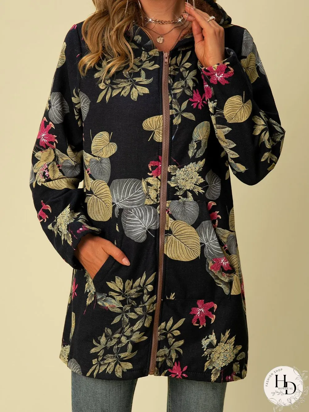 Shift Long Sleeve Cotton Fleece Coat