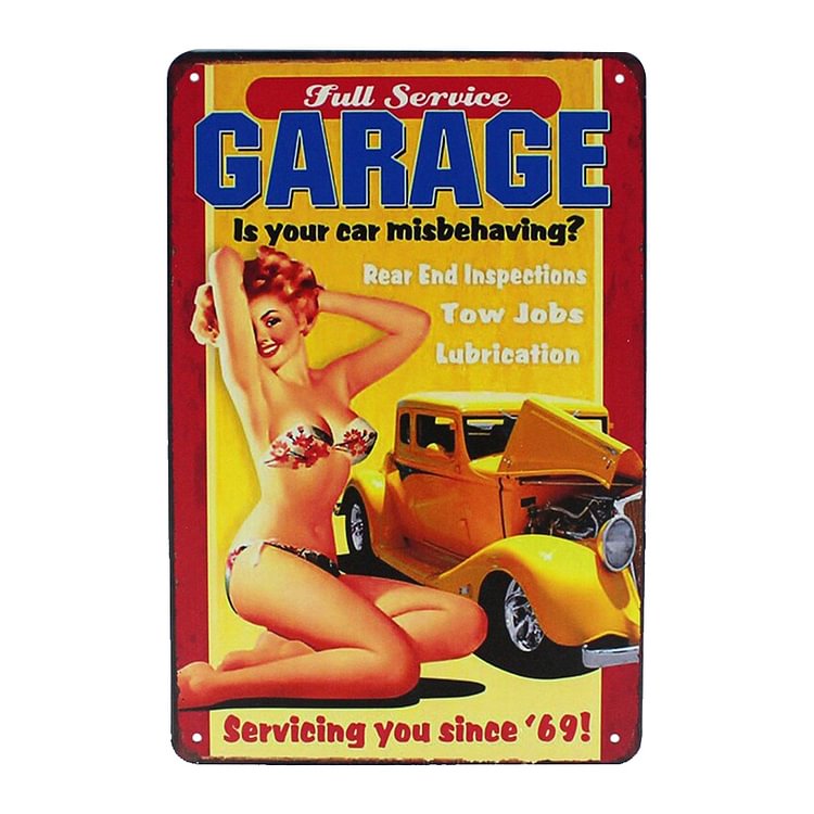 Garage Sexy Girl - Vintage Tin Signs/Wooden Signs - 20*30cm/30*40cm
