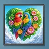 Papagei - speziell geformtes Diamantgem&auml;lde - 30*30cm