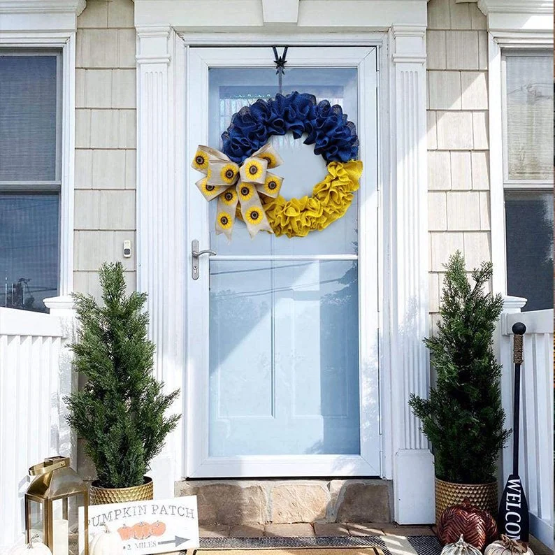Prayer for Peace Sunflower Front Door Wreath