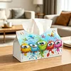 DIY Diamond Art Tissue Box Holder PULeather Crystal Mosaic Desktop Organizer Bag Resin Rhinestone Storage Organizer Gem Art Home Office Decor Craft Gift for Women