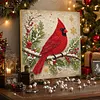 (20x20cm)North American Cardinal Xmas Pearl Painting Art Kits With Inner Frame Pearl Gem Paintings Picture Arts Craft for Adults Beginners Home Wall Decor