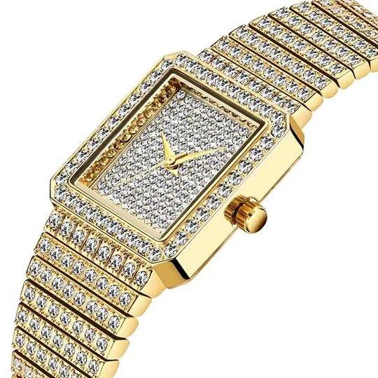 Gold Square Watch For Women-VESSFUL