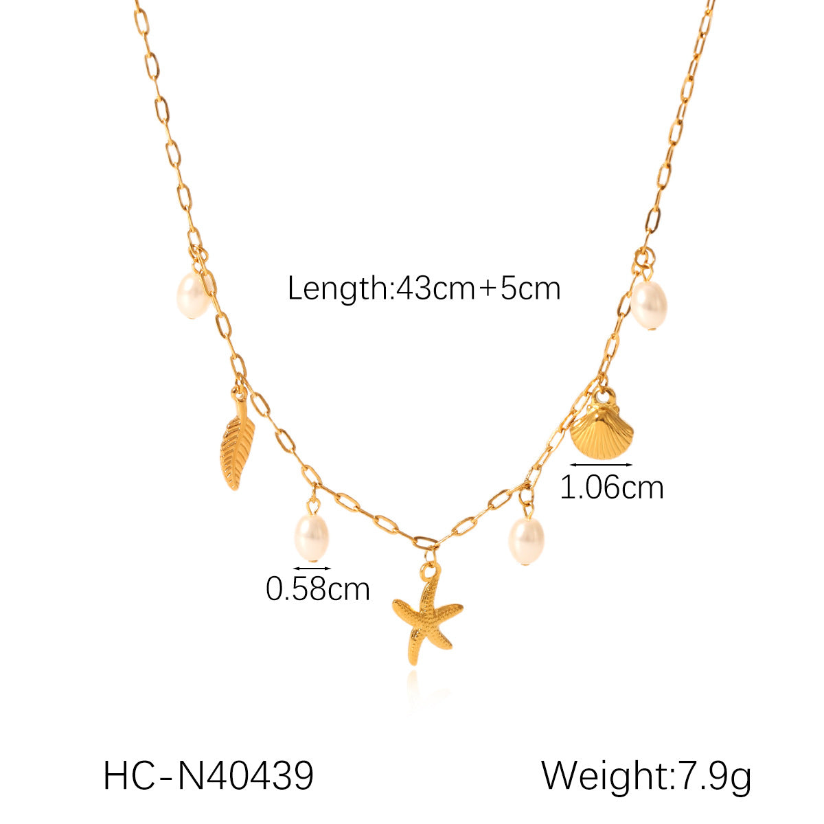 Beach Ocean Style Titanium Steel Necklace Starfish Dolphin Seahorse Shell Stainless Steel Pendant Clavicle Chain For Women
