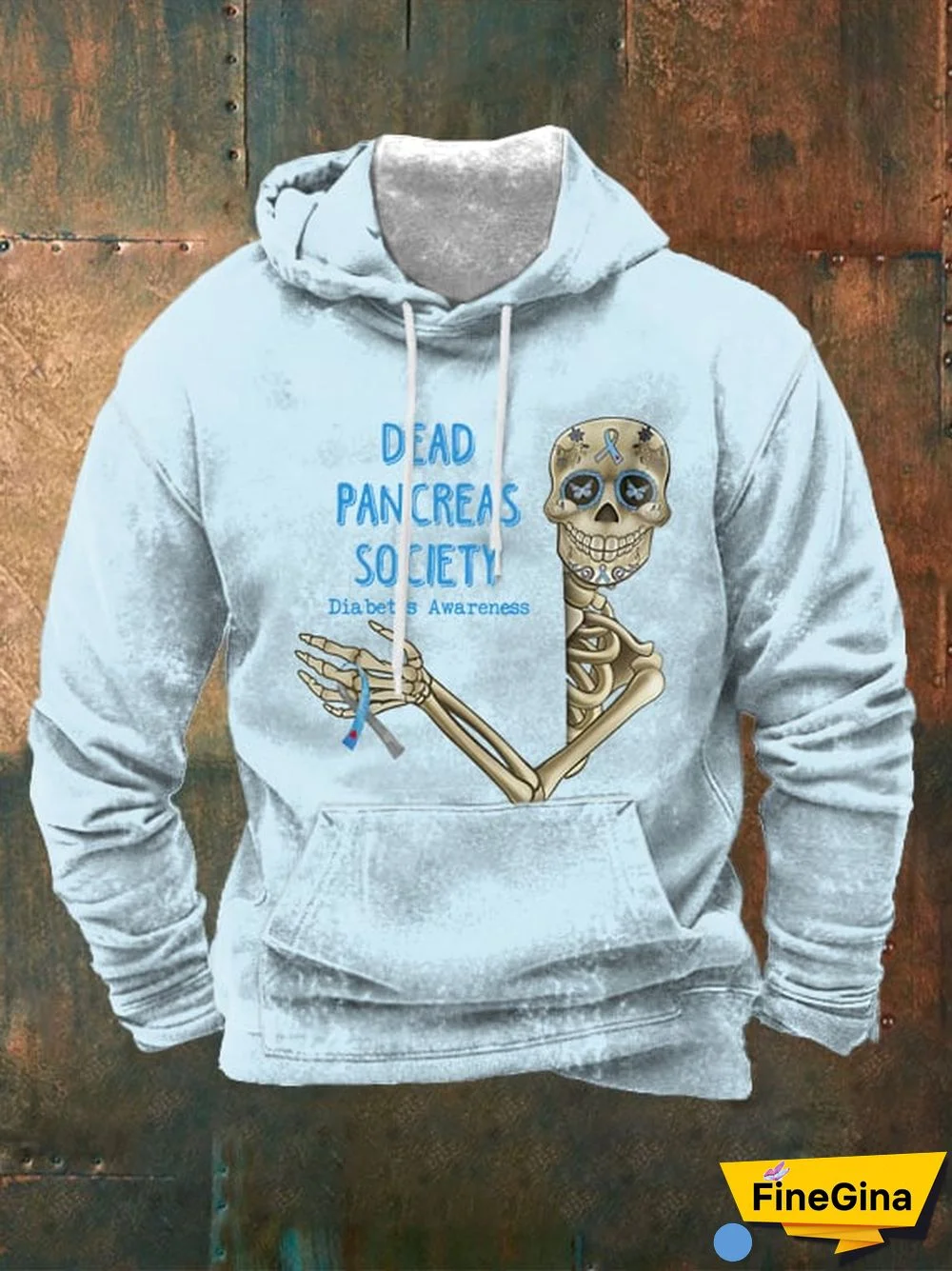 Men's Dead Pancreas Society Diabetes Awareness Print Hoodie