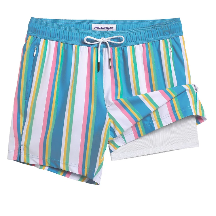 Effortless Color Stripes 5.5" Swim Shorts