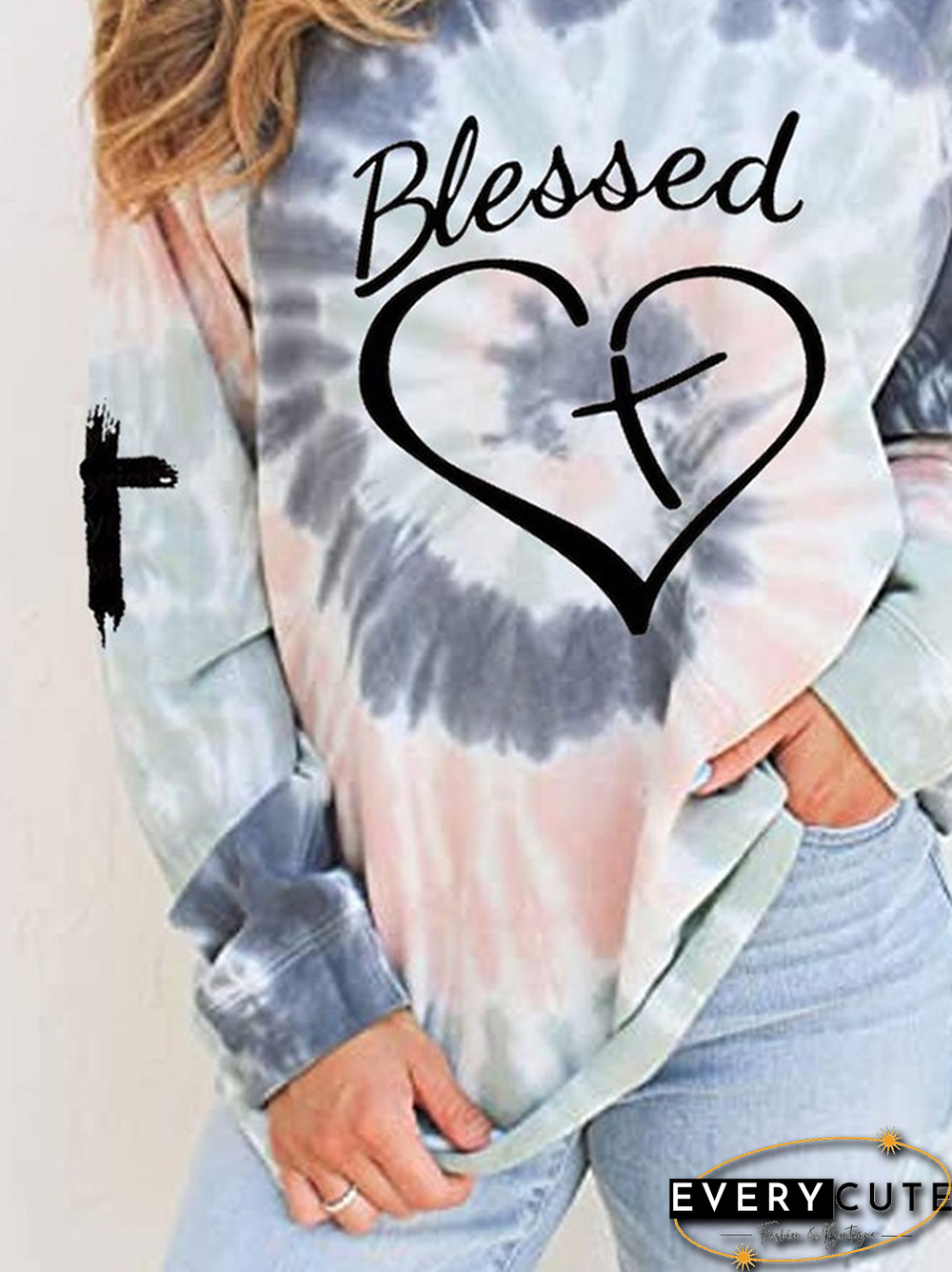 Casual Long Sleeve Crew Neck Letter Sweatshirts