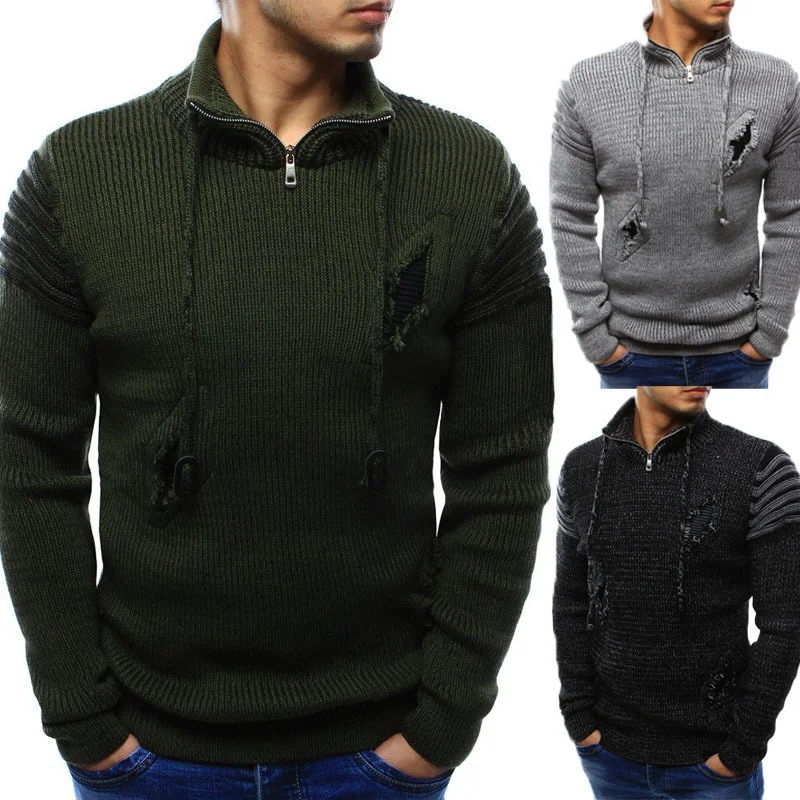 Men's Fashion Elastic Sling Slim Sweater Jacket