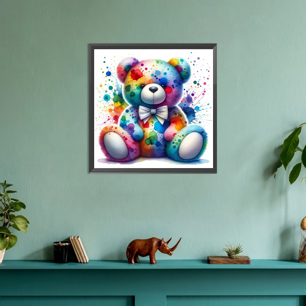 Diamond Painting - Full Round Drill - Rainbow Bear(Canvas|30*30cm)