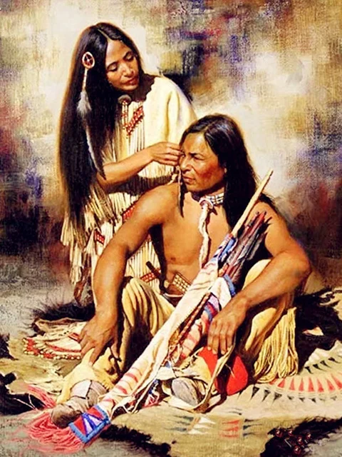 Diamond Painting - Full Round/Square Drill - Indians(30*40 - 50*60cm)