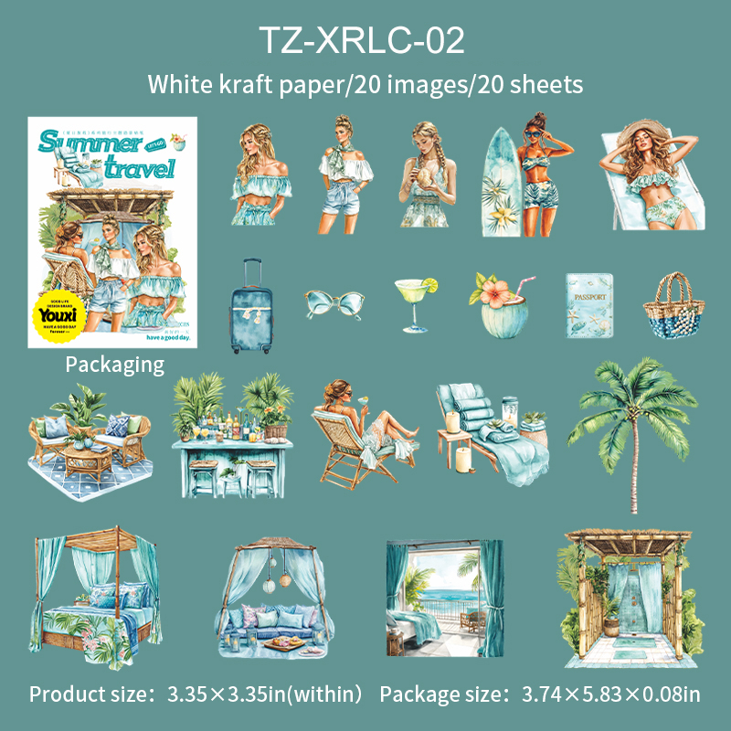 Sticker - Summer Travel Series Vintage Character 