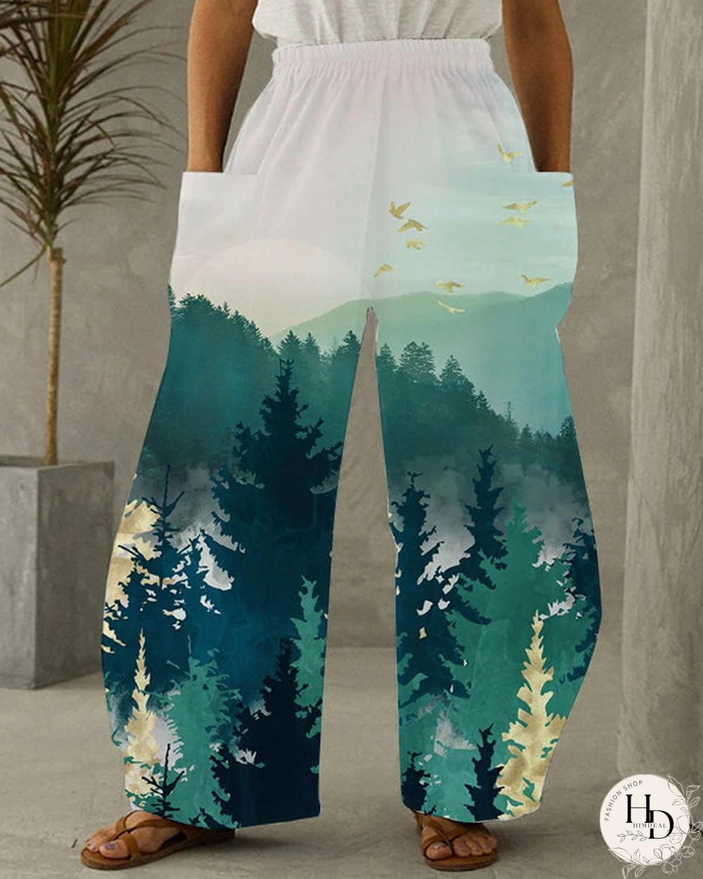 Floral Print Retro Casual Loose Pants S-5XL