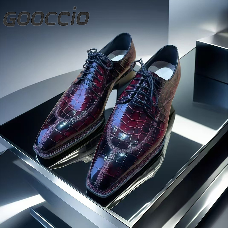 MY244 Crocodile Leather Dress Shoes/Derby Shoes For Men GOOCCIO   