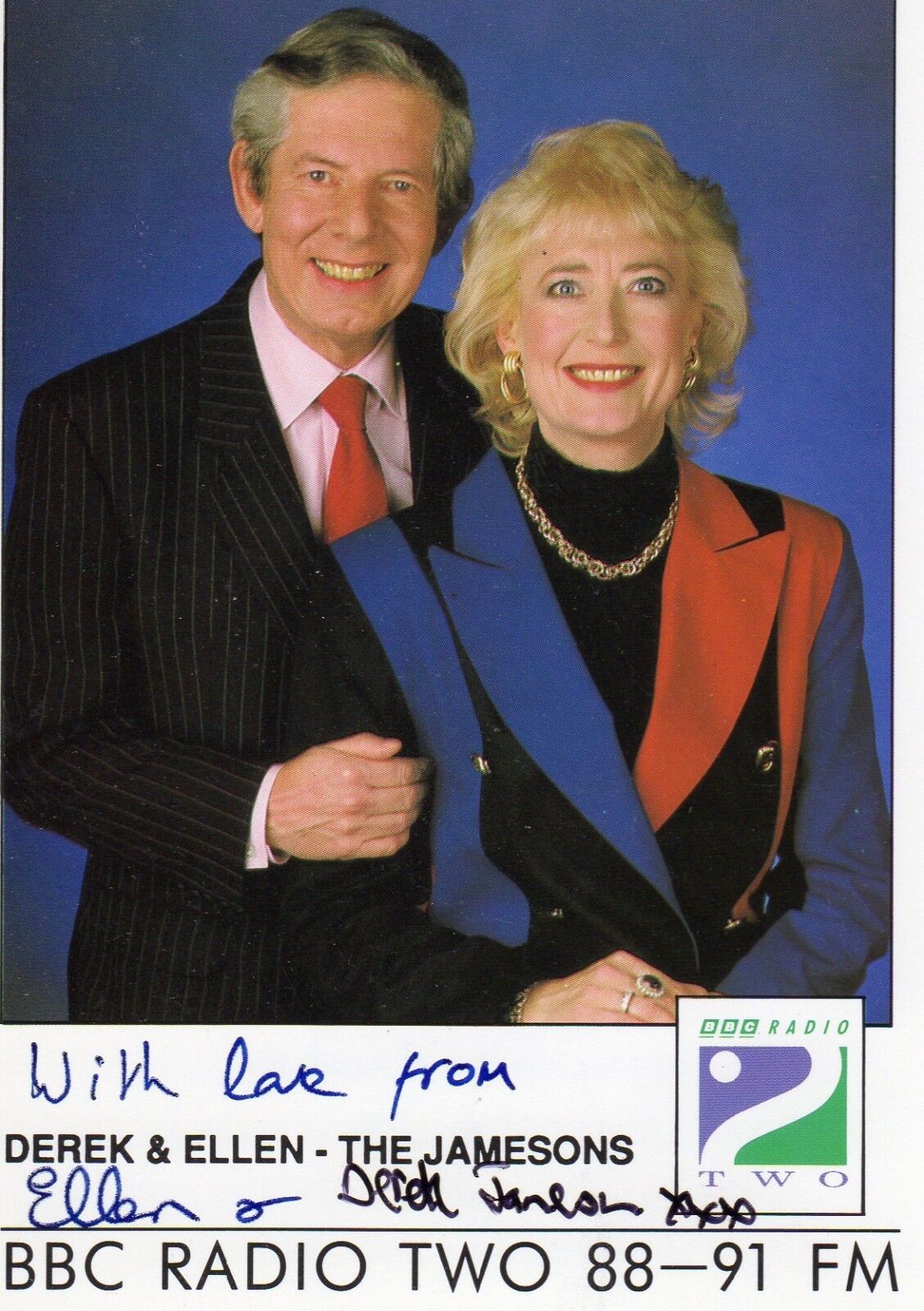 DEREK (Deceased) & ELLEN JAMESON AUTOGRAPH, BBC RADIO 2