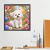Diamond Painting -5D Full Round Drill Bichon Frise Puppy(40x40cm)